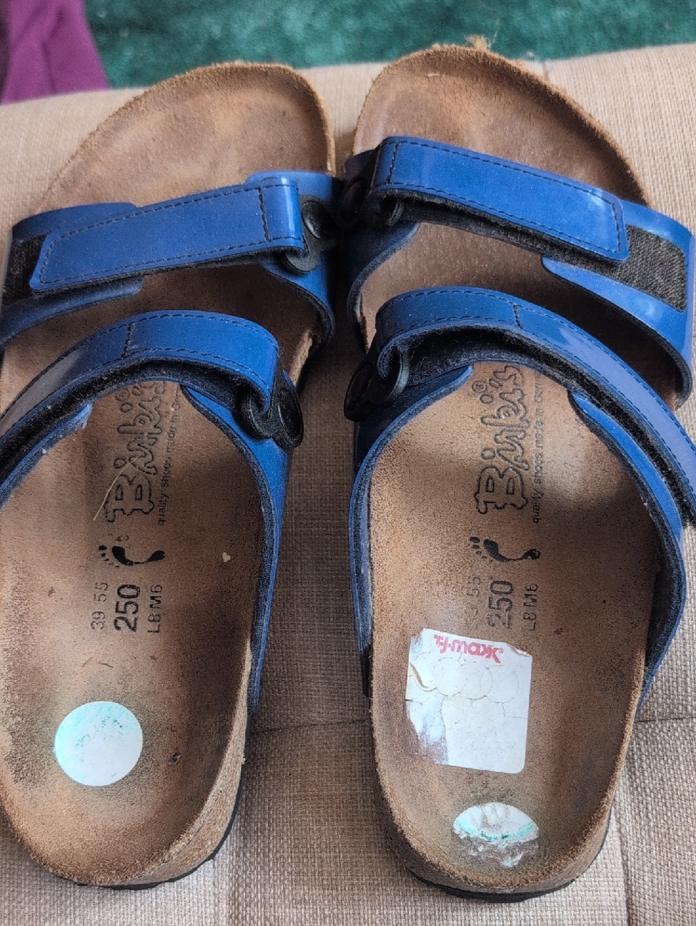 Blue Two-Strap Comfort Sandals for Women
